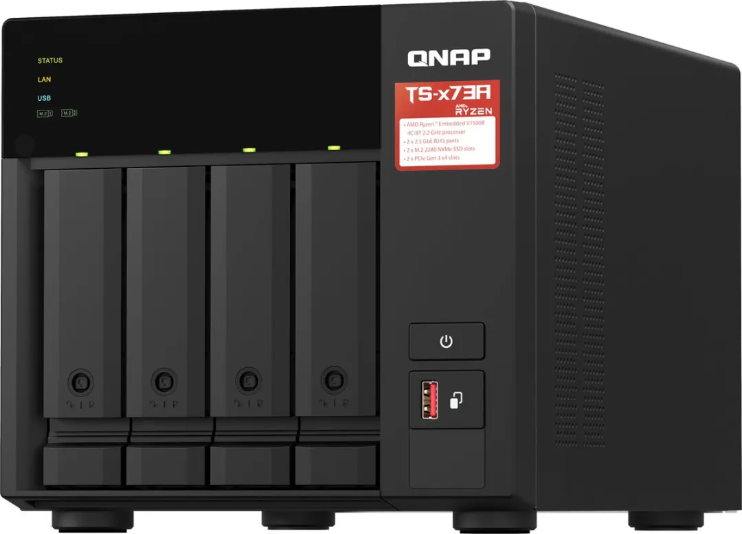 QNAP TS-473A-SW5T NAS 4-bay - 2x 2,5GbE - Incl. SW-5T Switch - Zwart