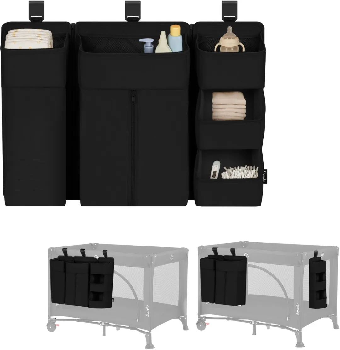 Lionelo Sidepocket Large Bedside Wiegorganizer 58x11x58cm - 3-delig - Beige