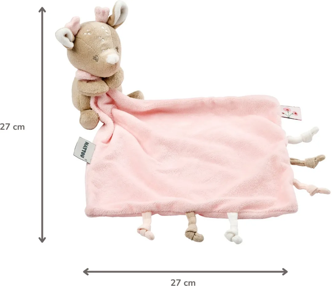 Nattou FanFan Baby Knuffeldoekje Hertje 27x27cm - Beige