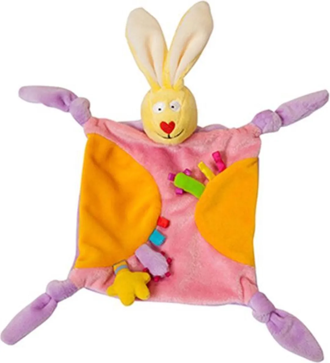 Taf toys - Oranje knuffelkonijn en gekke hond - Knuffeldoek en speeltje - kleurrijk