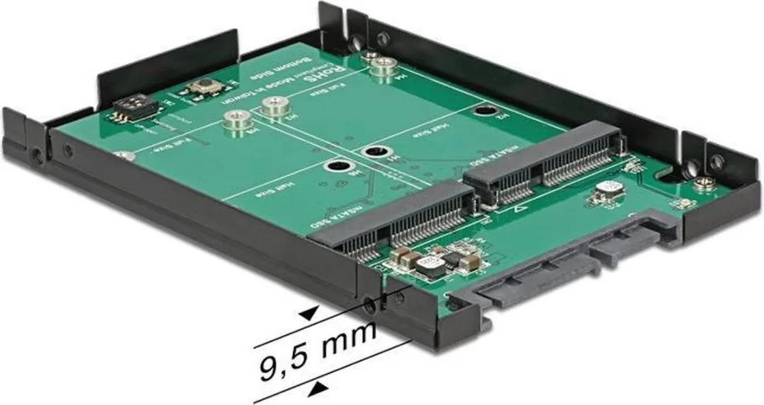 Delock DLCK-62594 2,5" SATA Behuizing - 2x mSATA SSD - RAID - Zwart
