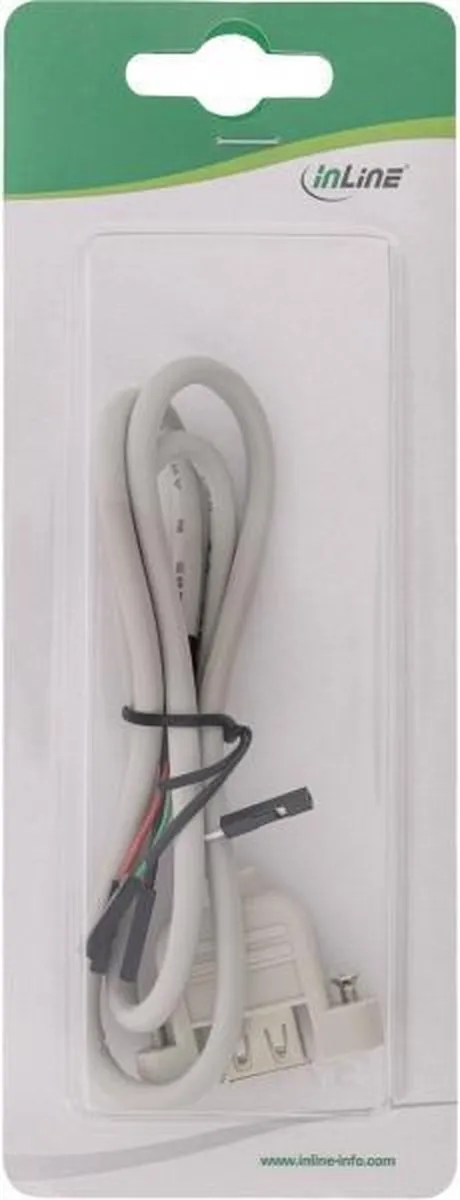 InLine Pin Header USB2.0 naar USB-A Adapter - 0,60m - Beige - afbeelding 2 van 3