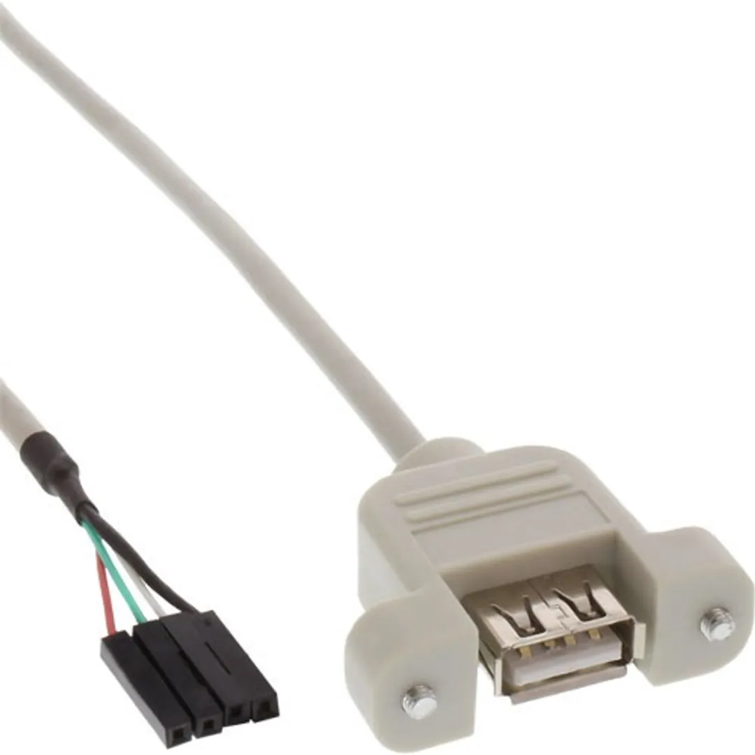 InLine Pin Header USB2.0 naar USB-A Adapter - 0,60m - Beige - afbeelding 3 van 3