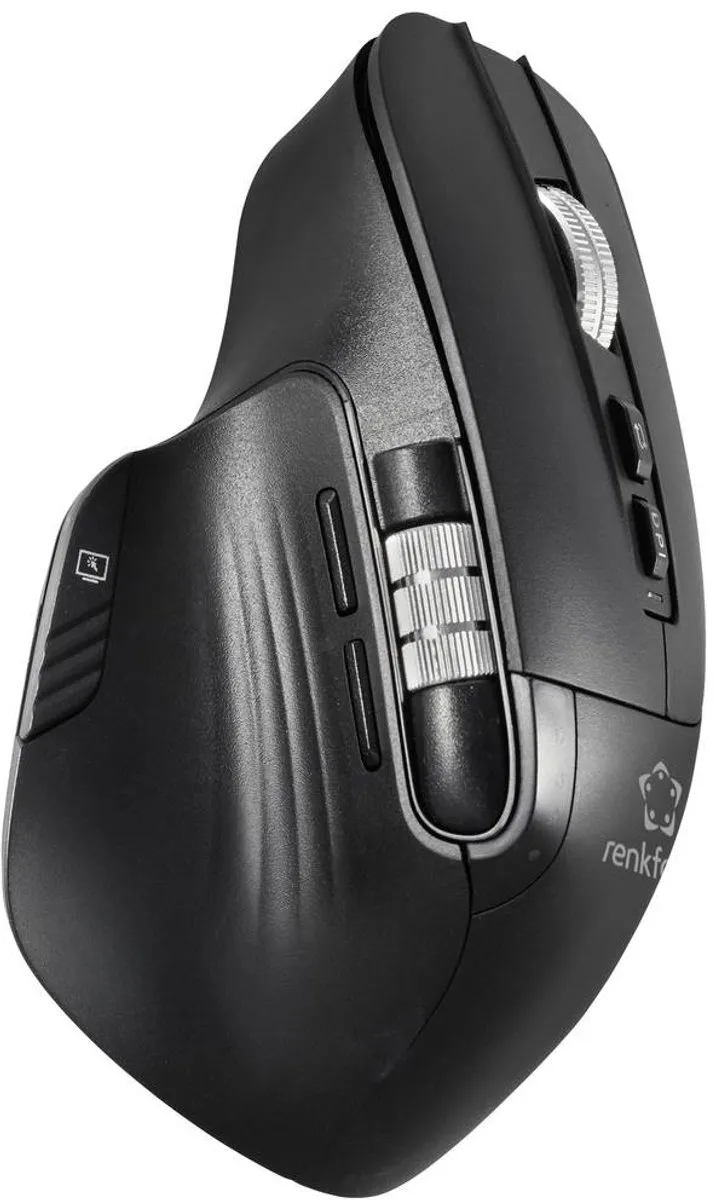 Renkforce RF-OBTM-500 Ergonomische Muis - Draadloos - 8 Toetsen - 3200 DPI - Zwart