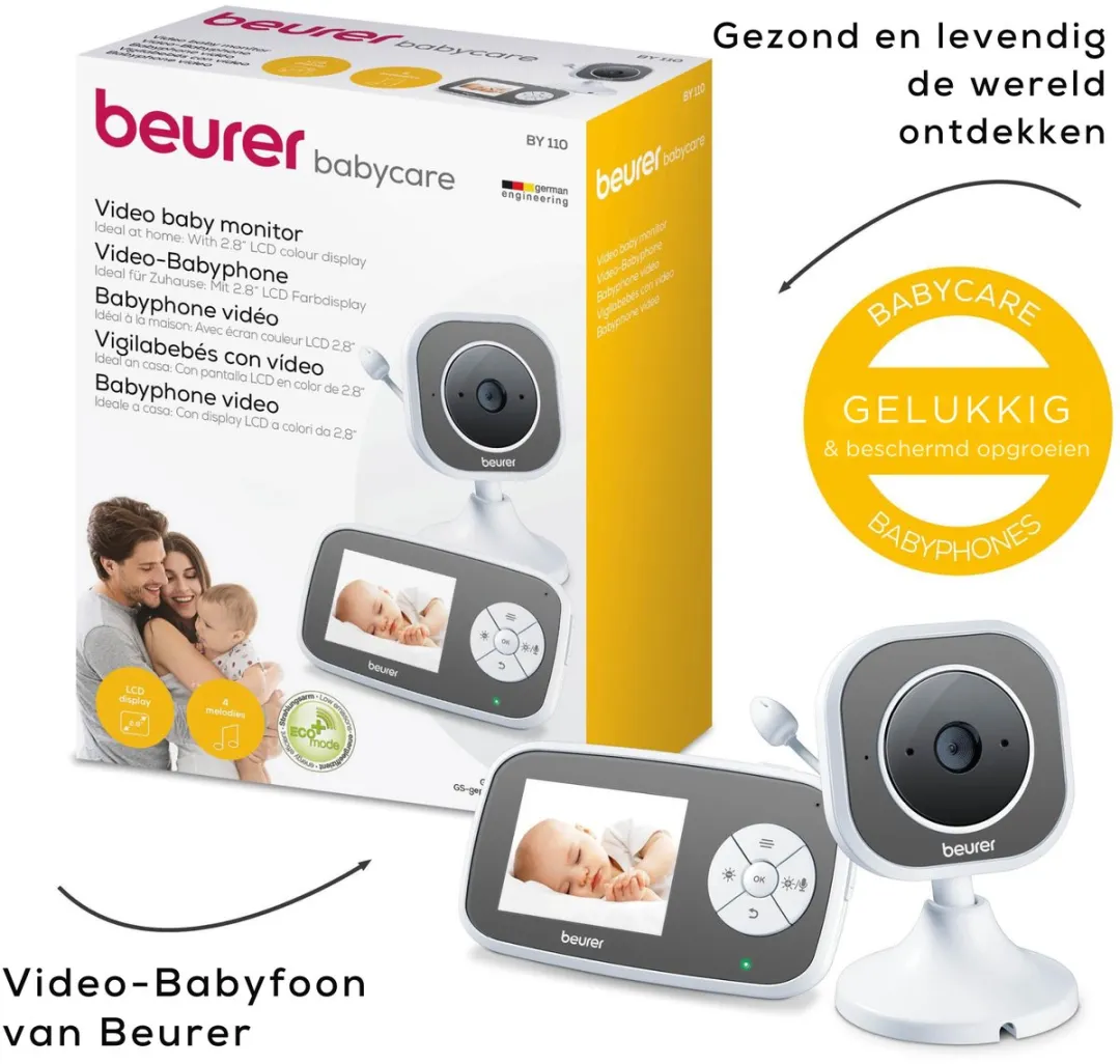 Beurer BY 110 Video Babyfoon - 2.8" Scherm - Grijs/Wit