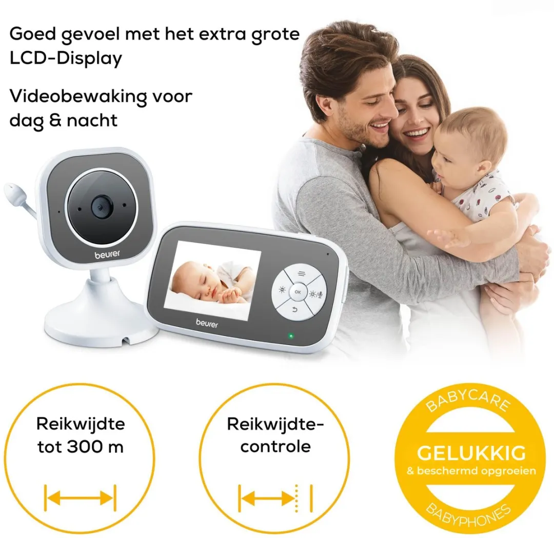 Beurer BY 110 Video Babyfoon - 2.8" Scherm - Grijs/Wit