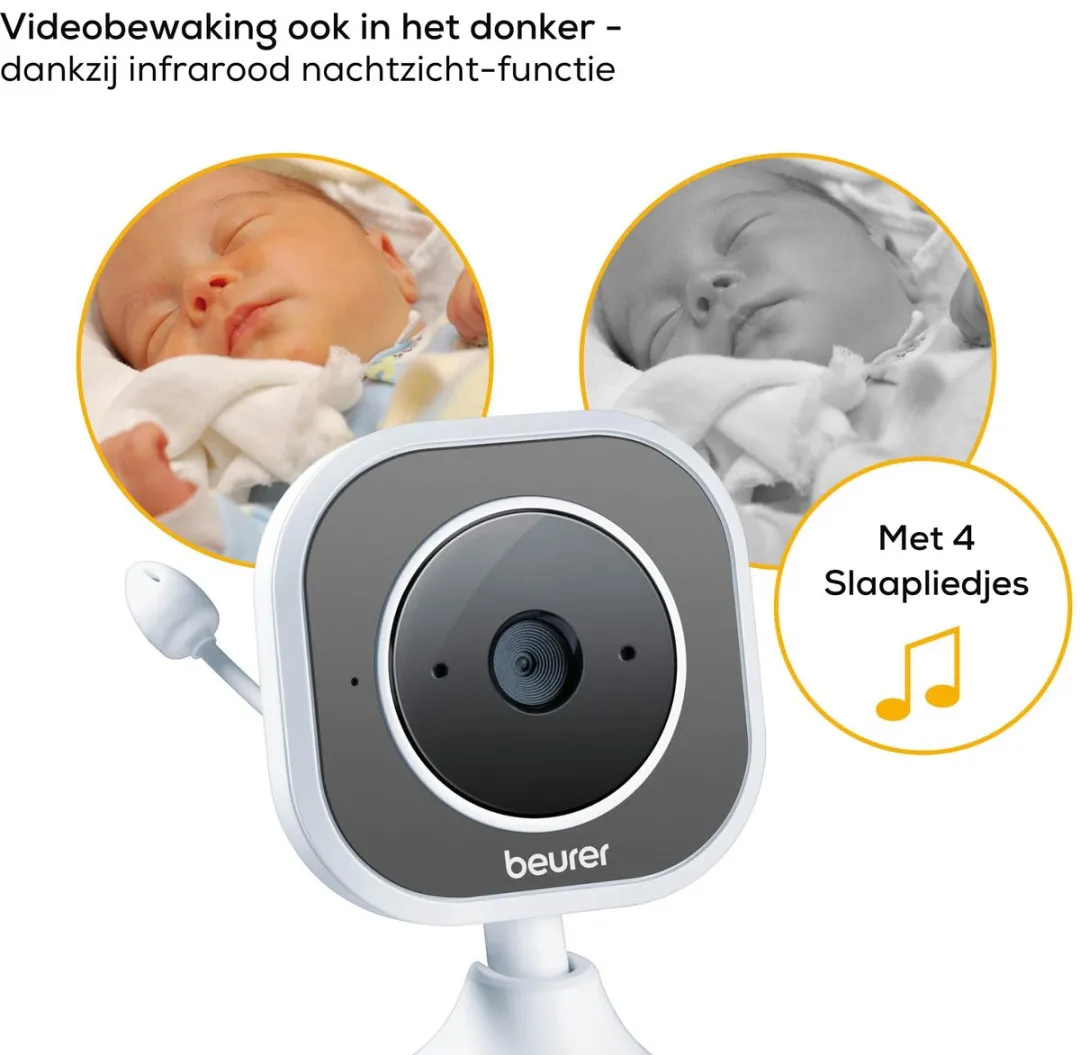 Beurer BY 110 Video Babyfoon - 2.8" Scherm - Grijs/Wit