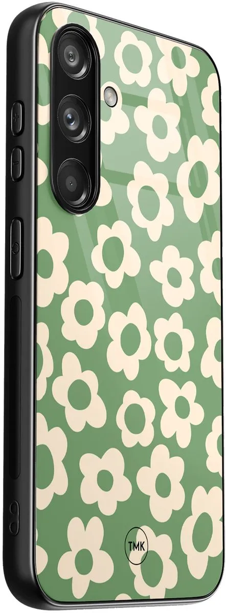 Casevibes Hoesje Samsung Galaxy S24 Retro Cute Flowers Groen - TPU - afbeelding 2 van 3