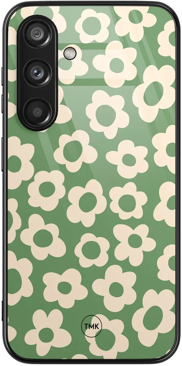 Casevibes Hoesje Samsung Galaxy S24 Retro Cute Flowers Groen