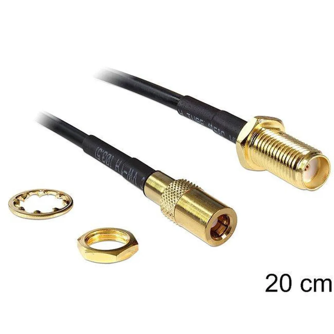 Delock SMA naar SMB Kabel RG174 50 Ohm - 0,20m - Zwart - afbeelding 5 van 6