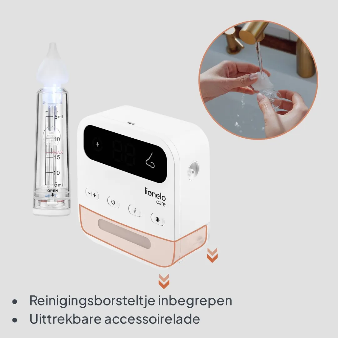 Lionelo Care BabyAir Neuszuiger - 65 kPa - Draadloos - 9 standen