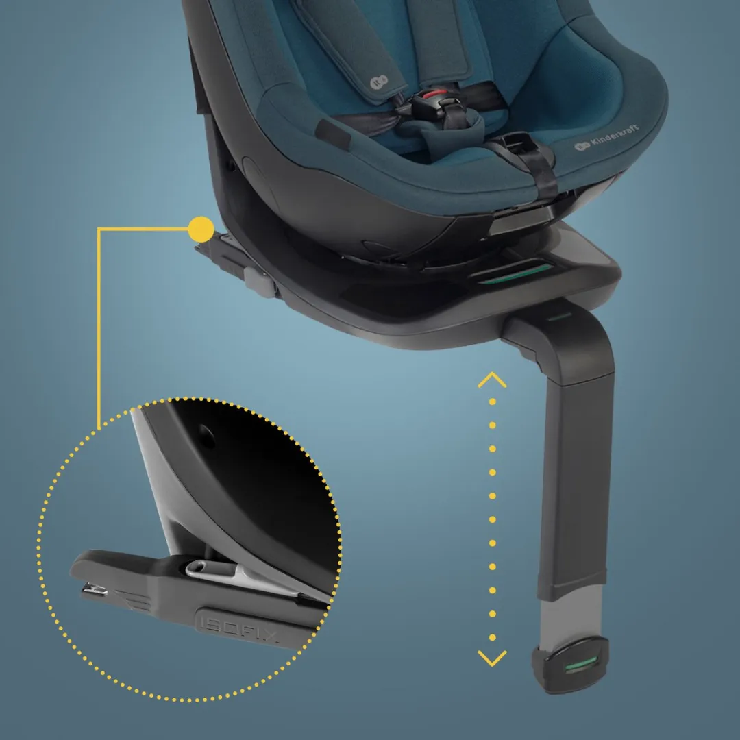 KinderKraft I-GUARD Autostoel 40-105cm Grijs - 360° Draaibaar - afbeelding 6 van 6