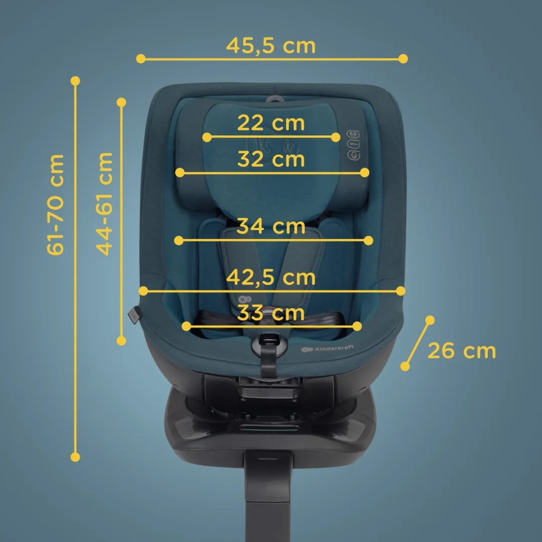 KinderKraft I-GUARD Autostoel 40-105cm Grijs - 360° Draaibaar - afbeelding 3 van 6