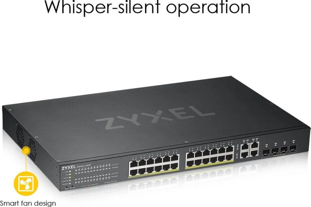 Zyxel GS1920-24HPv2 Switch 28 PoE-poorten - 56 Gbps - Zwart