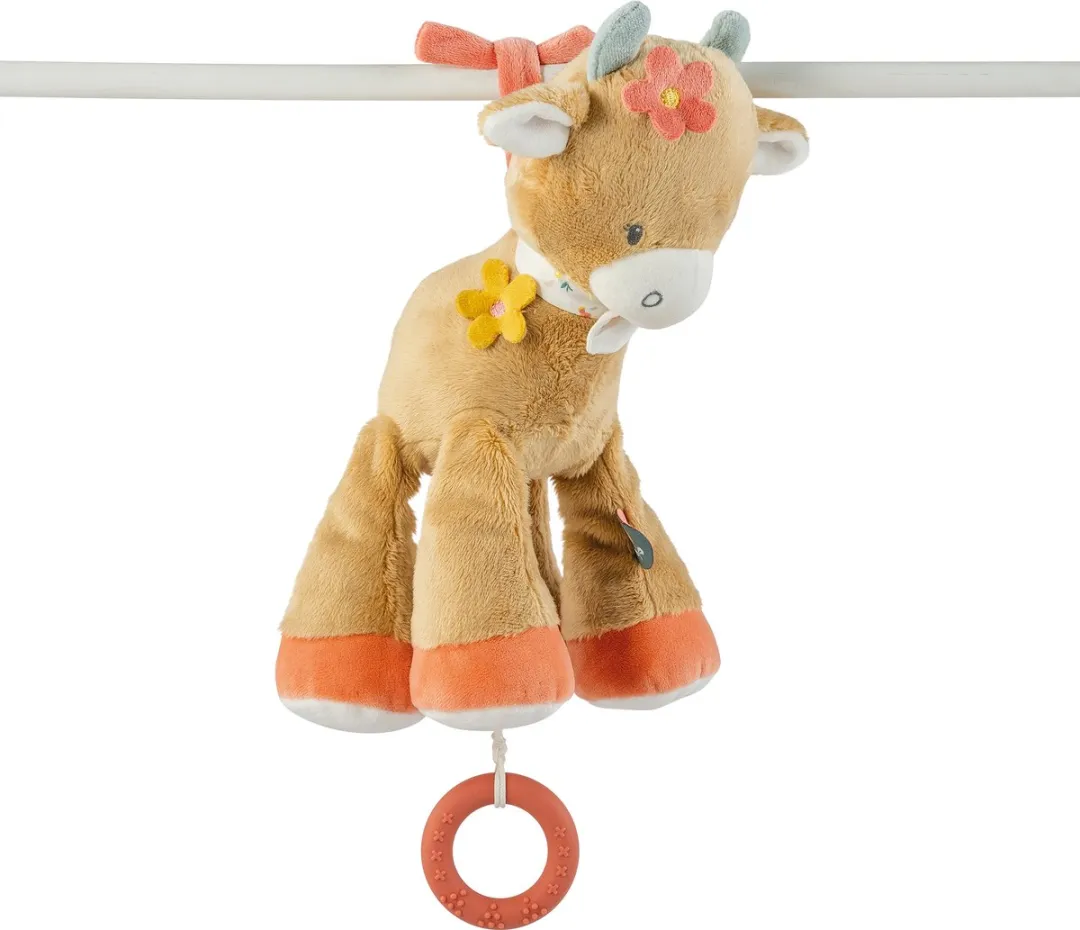 Nattou Koe Mila Muziekknuffel 30cm - Donker Warm Beige
