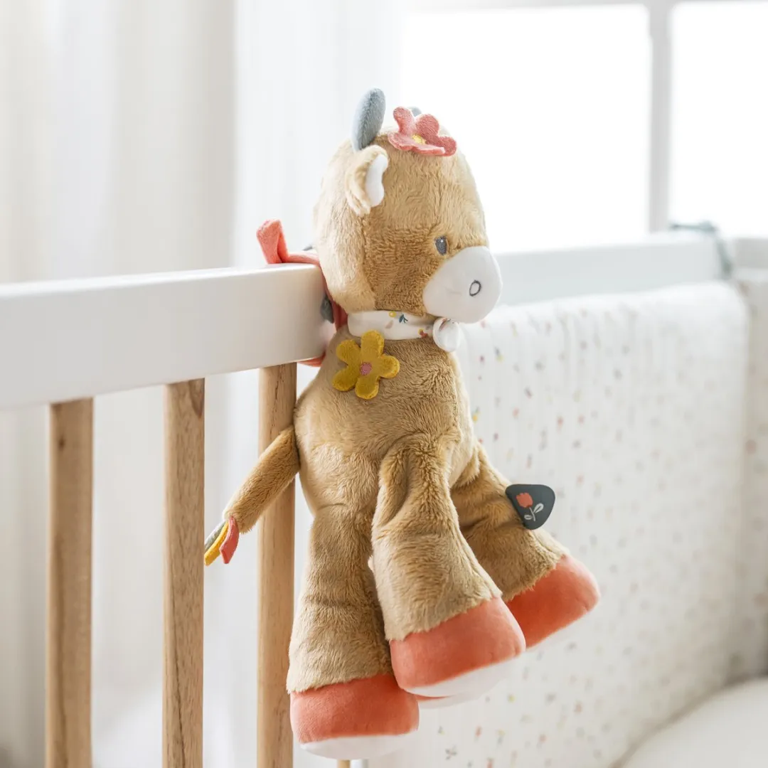 Nattou Koe Mila Muziekknuffel 30cm - Donker Warm Beige