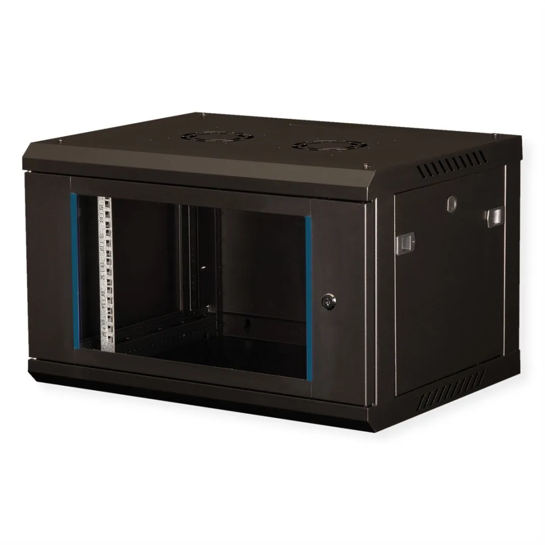 VALUE 19 inch wandbehuizing 6 HE, 600x450 mm zwart, bouwpakket