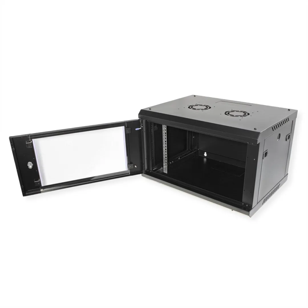 VALUE 19 inch wandbehuizing 6 HE, 600x450 mm zwart, bouwpakket