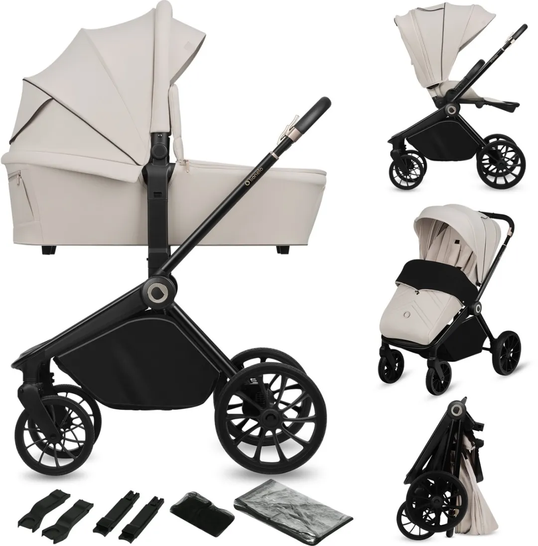 Lionelo Mika Plus Kinderwagen 2in1 XXL Set - Zwart/Onyx