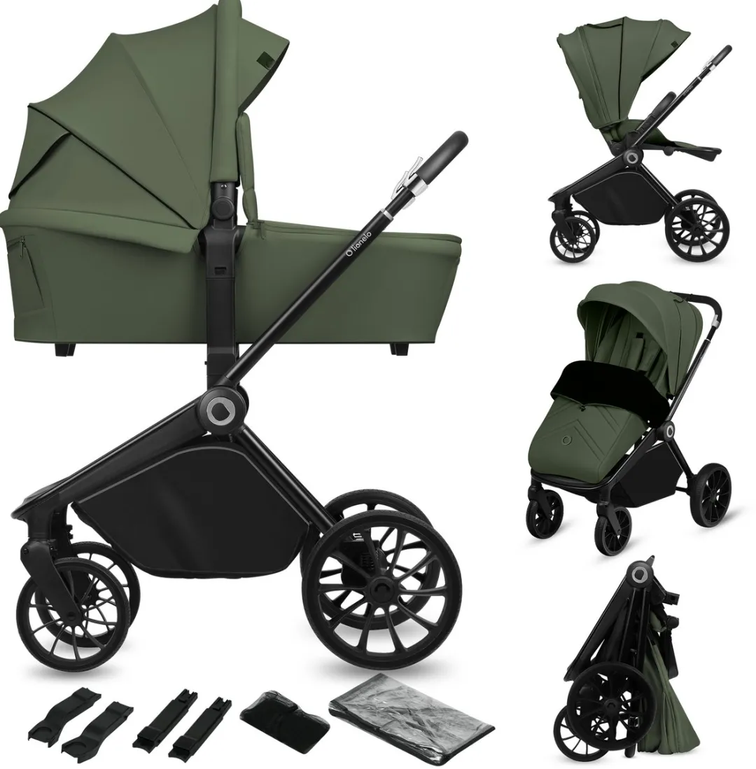 Lionelo Mika Plus Kinderwagen 2in1 XXL Set - Zwart/Onyx