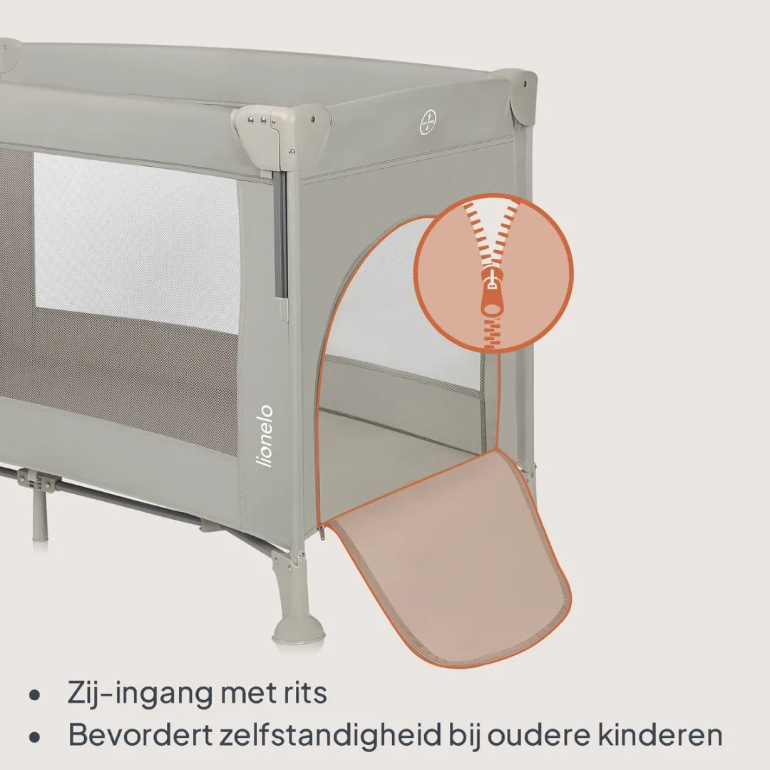 Lionelo Ellen Reisbedje 3-in-1 Beige - 15 kg - Opvouwbaar