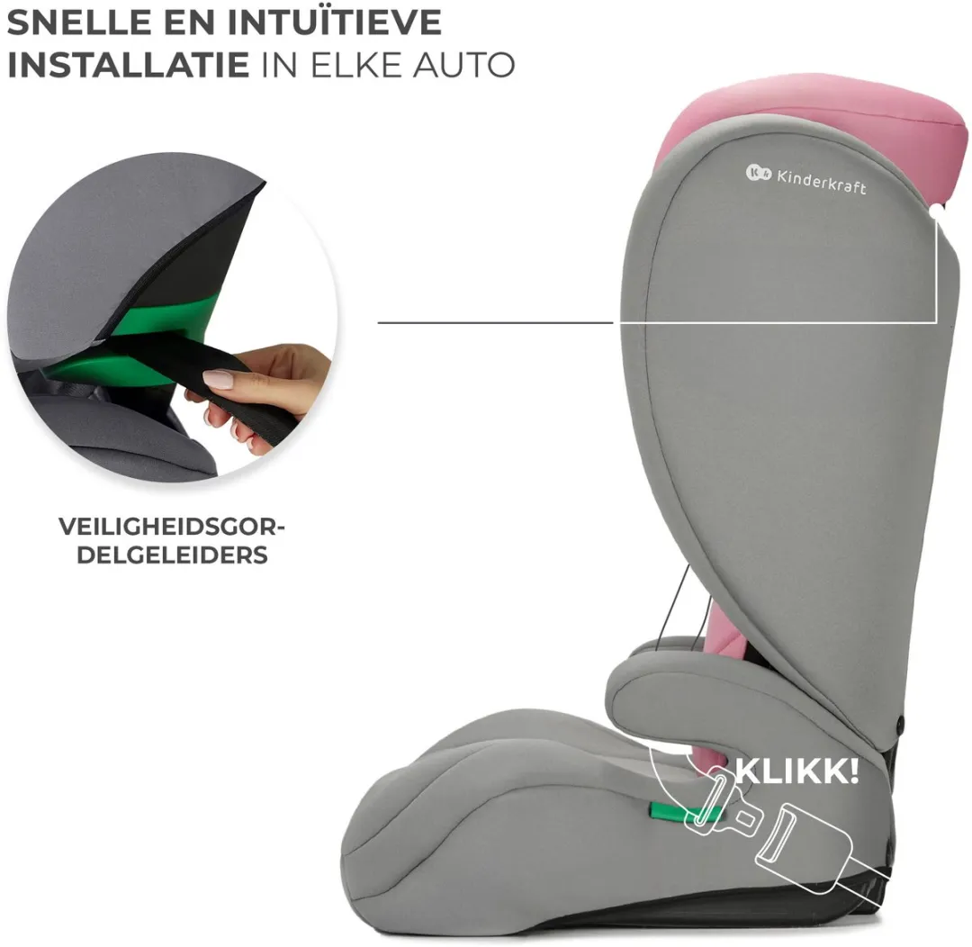 KinderKraft I-SPARK 2-in-1 Autostoel 100-150cm R129 i-Size Roze