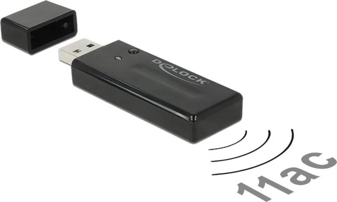 Delock USB-A Wi-Fi Dongle AC1200 - Dual Band - Zwart