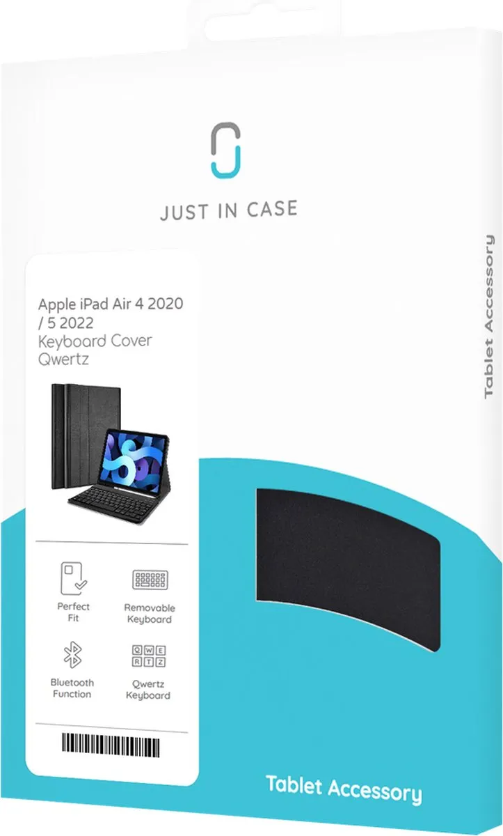 Just in Case Cazy Tablet Hoes met Toetsenbord - iPad Air 4/5 - QWERTZ - Zwart