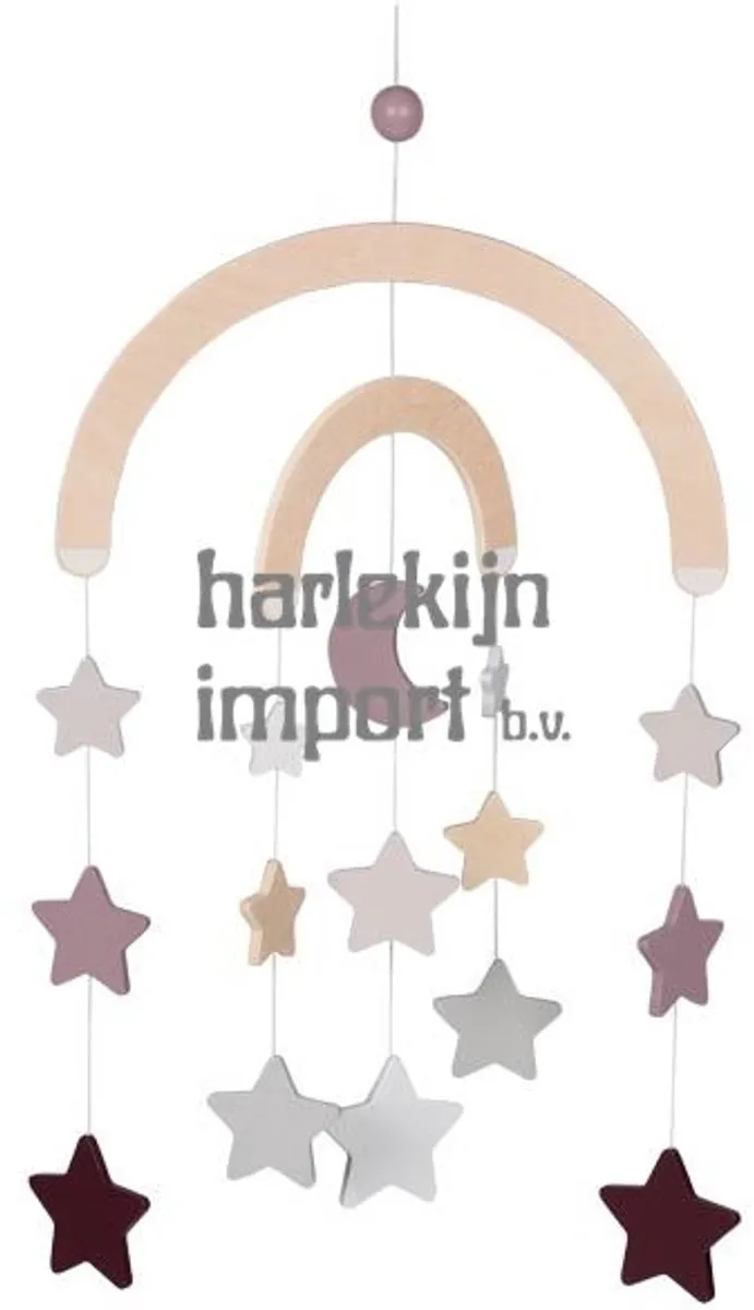 Mobiel: MAAN en STERREN Lifestyle Mauve 39x45cm, hout