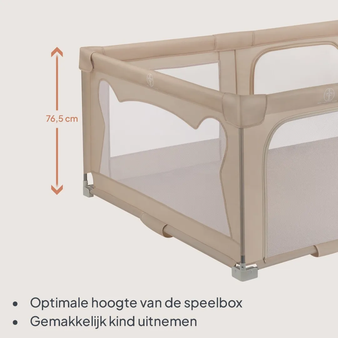 Grondbox / Baby Box – Zeer Snel Inklapbaar – 150x180 cm – voor Thuis en Tuin – 0-48 maanden – Veilige kinderbox – Draagtas – Compact na Inklappen – Speelbox met Ademend Gaas – 2 Zij-ingangen met rits – Lionelo Florence Easy Fold