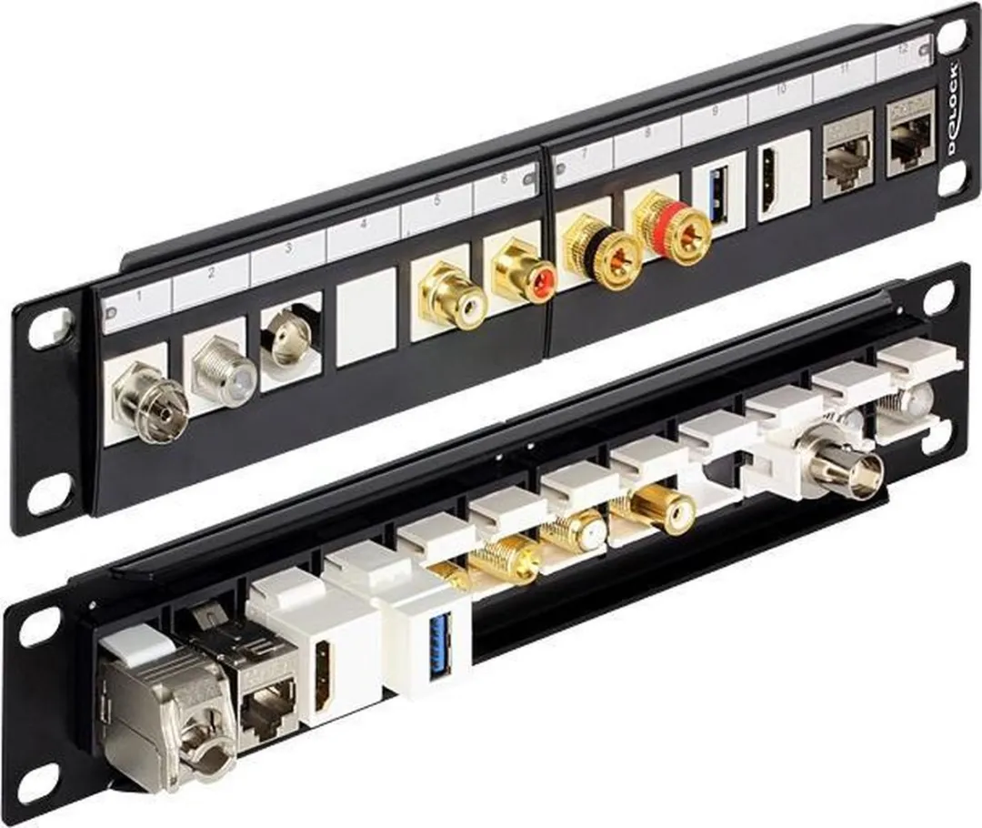 Delock 43259 Patch Panel 10" - 12 Keystone Modules - Zwart