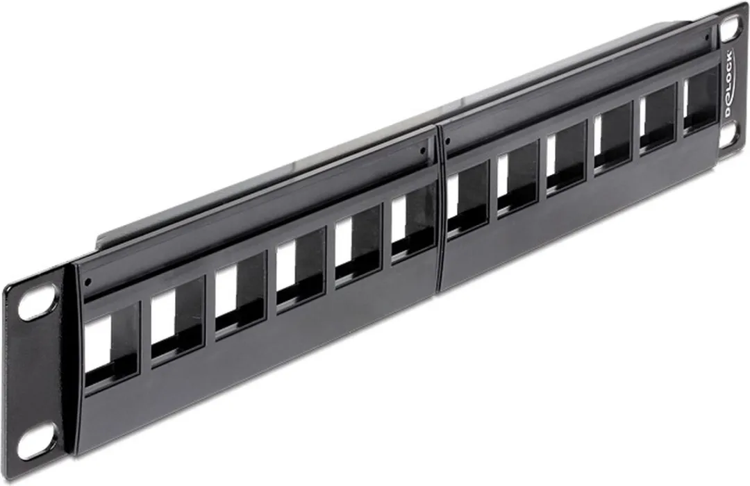 Delock 43259 Patch Panel 10" - 12 Keystone Modules - Zwart