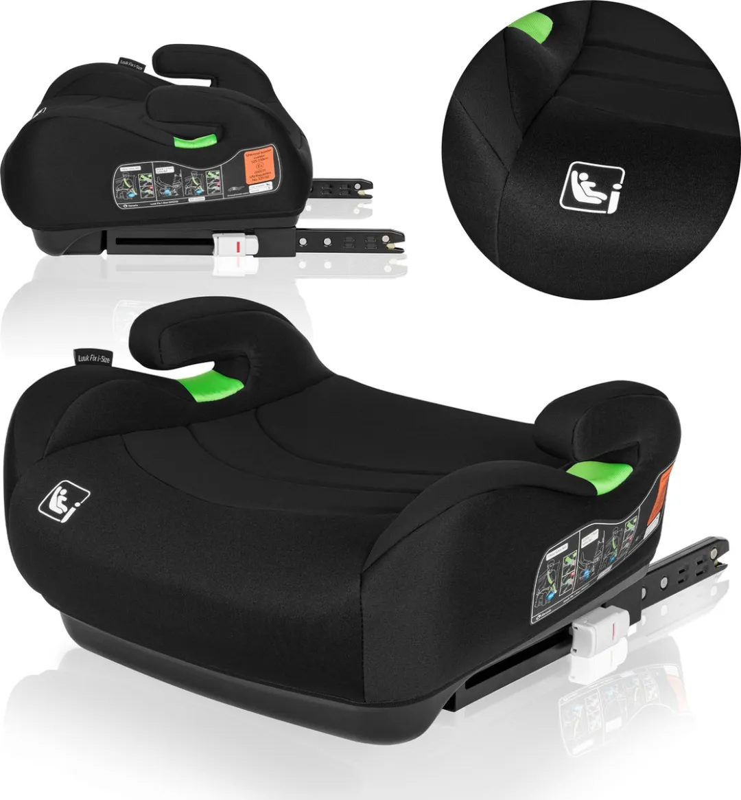 Lionelo Luuk FIX i-Size Autostoel Booster 22-36 kg - Grijs