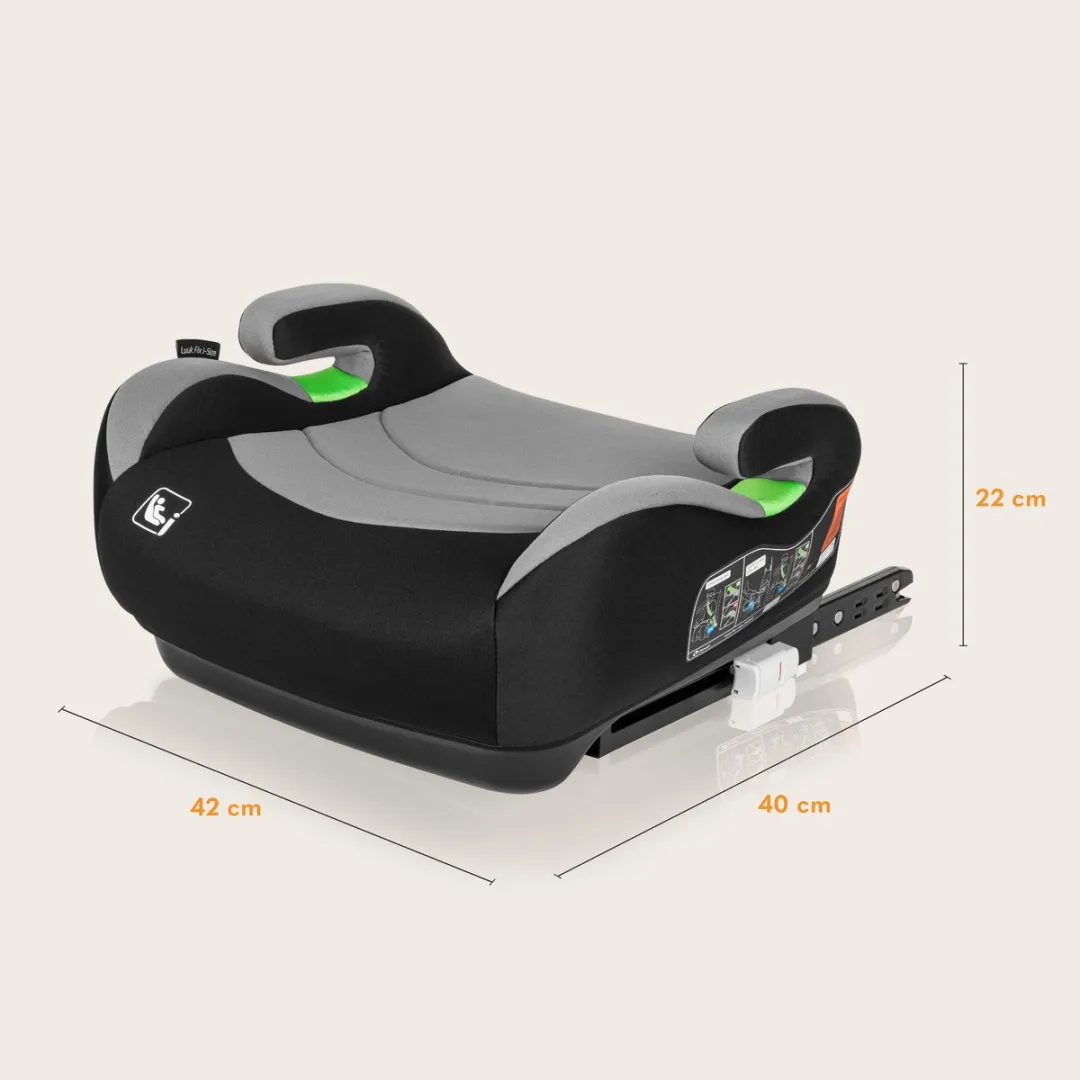 Lionelo Luuk FIX i-Size Autostoel Booster 22-36 kg - Grijs