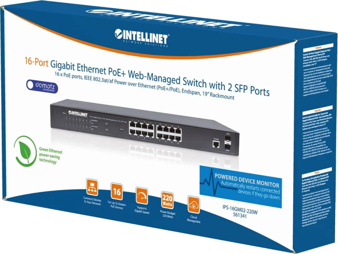 Intellinet 561341 Managed L2+ PoE Switch - Zwart - afbeelding 6 van 6