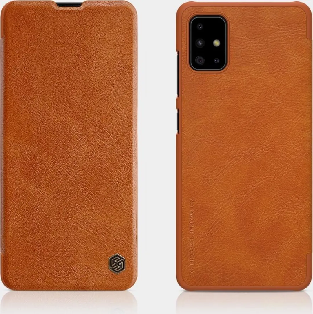 Nillkin Qin Leather Flip Cover Samsung Galaxy A51 - Bruin - afbeelding 2 van 6
