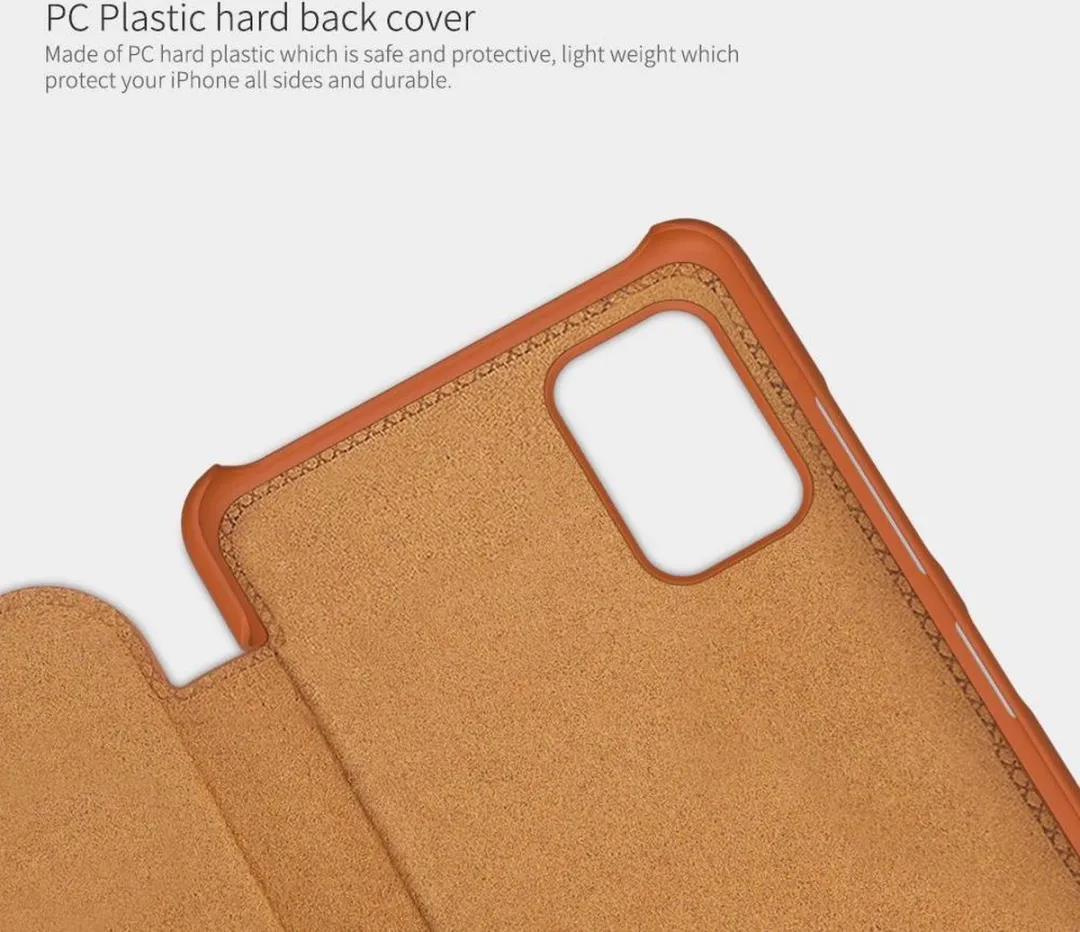 Nillkin Qin Leather Flip Cover Samsung Galaxy A51 - Bruin - afbeelding 6 van 6