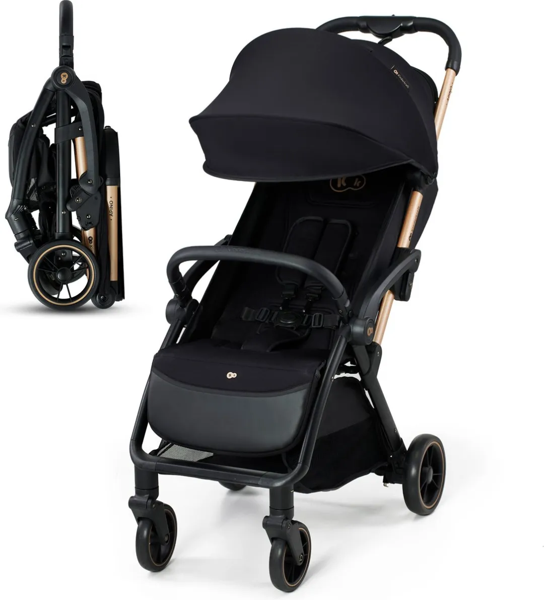 KinderKraft APINO Kinderwagen 24kg - Automatisch Opvouwbaar 7,5kg - Raven Black