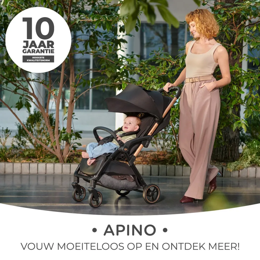 KinderKraft APINO Kinderwagen 24kg - Automatisch Opvouwbaar 7,5kg - Raven Black