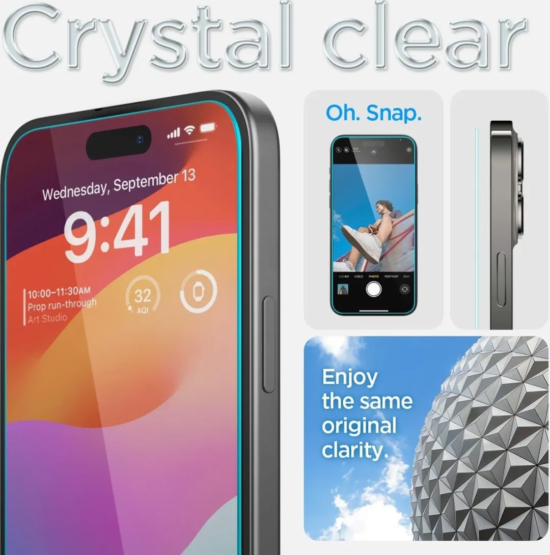 Spigen EZ Fit GLAS.tR iPhone 15 Schermbeschermer - 9H - Zwart