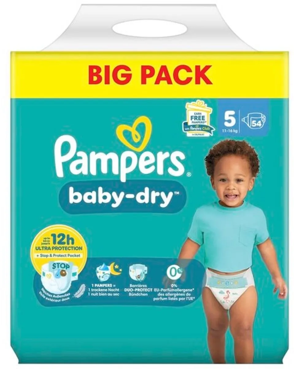 Pampers Baby-Dry Maat 5 Luiers 54 Stuks