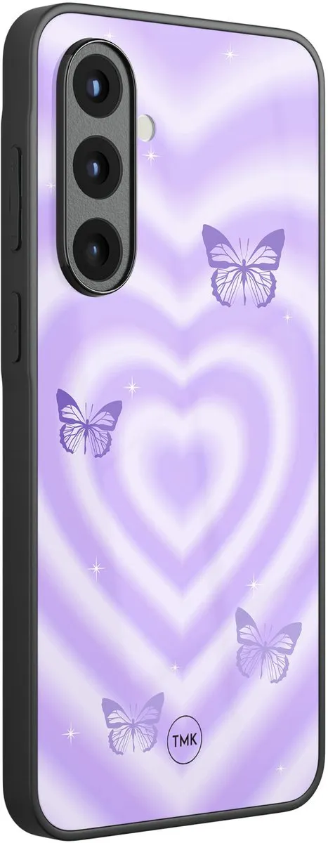 Casevibes Hoesje Samsung Galaxy A56 - Vlinders Retro Paars - TPU Glossy