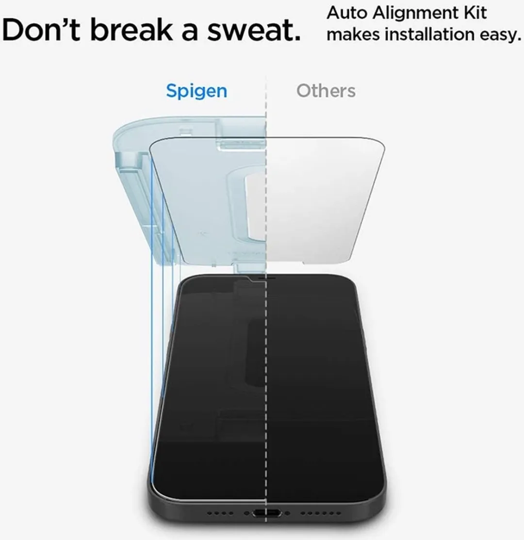 Spigen EZ Fit Glas Montage Frame AGL01801 - 2 Stuks - afbeelding 6 van 6