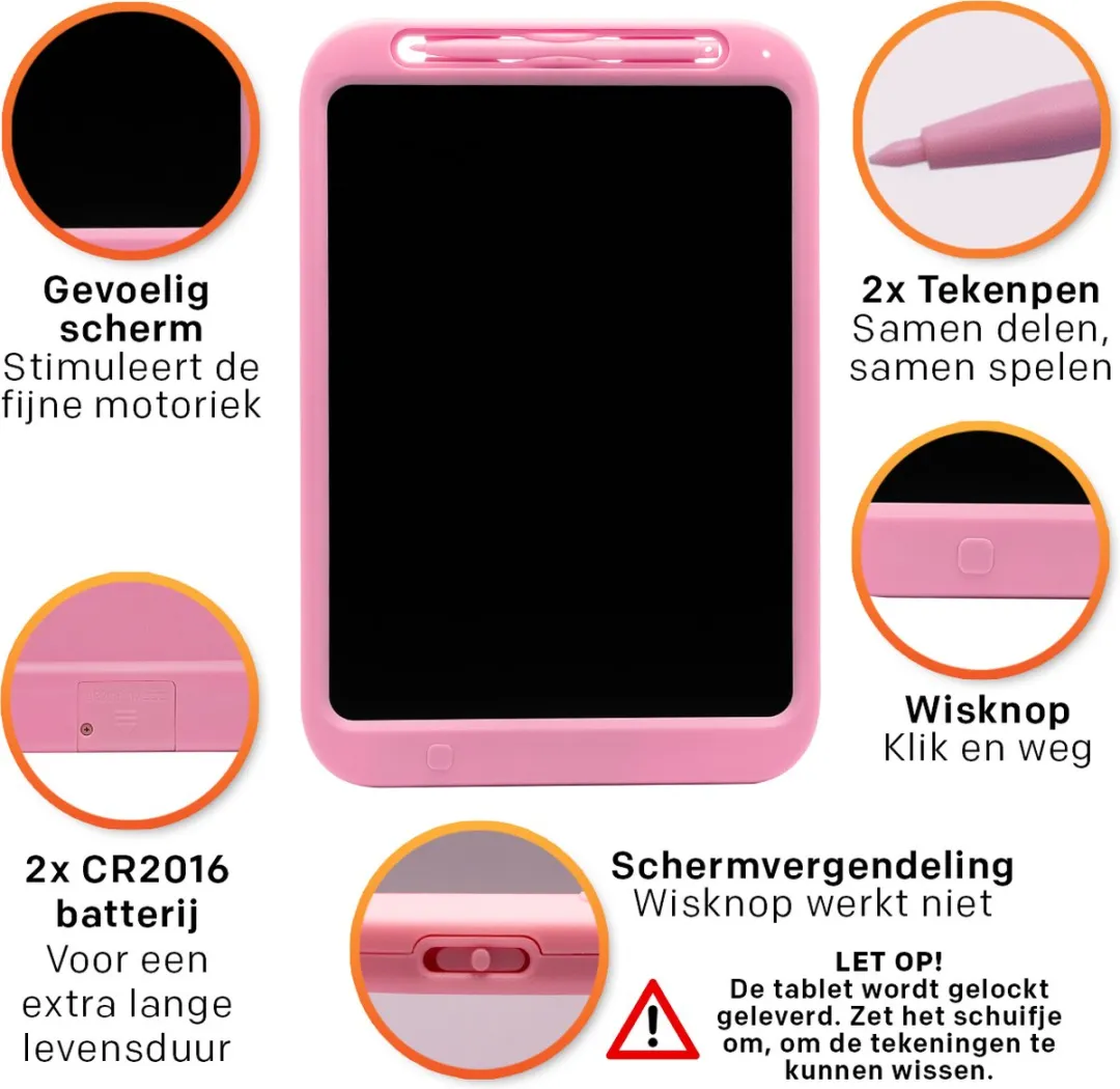 LCD Tekentablet Kinderen "Roze" 12 inch - Speelgoed 3 jaar - Sint - Sinterklaas Cadeau - Kadootjes - Ewriter - Teken Ipad - Speelgoed 4 jaar - Verjaardag - Cadeau - Meisje - 5 Jaar - 6 jaar - Kinderspeelgoed 3 jaar - 7 jaar - Montessori Speelgoed