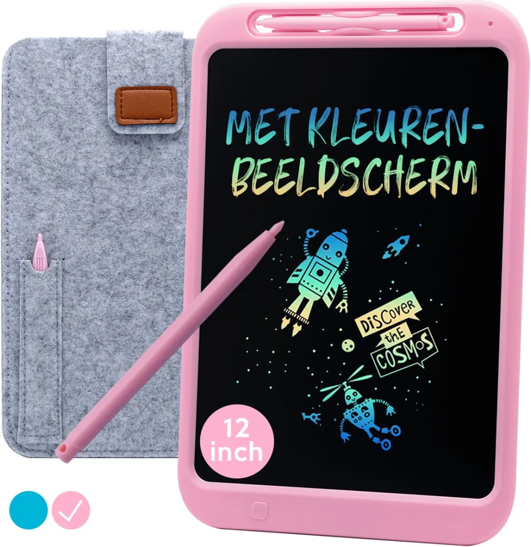 LCD Tekentablet Kinderen "Roze" 12 inch - Speelgoed 3 jaar - Sint - Sinterklaas Cadeau - Kadootjes - Ewriter - Teken Ipad - Speelgoed 4 jaar - Verjaardag - Cadeau - Meisje - 5 Jaar - 6 jaar - Kinderspeelgoed 3 jaar - 7 jaar - Montessori Speelgoed