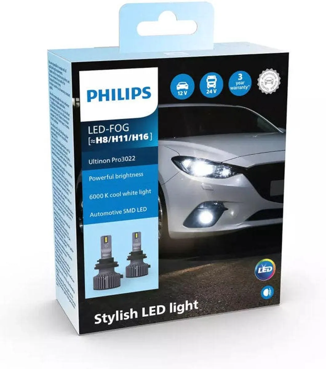 Philips Ultinon Pro3022 LED-HL H8 H11 H16 Set