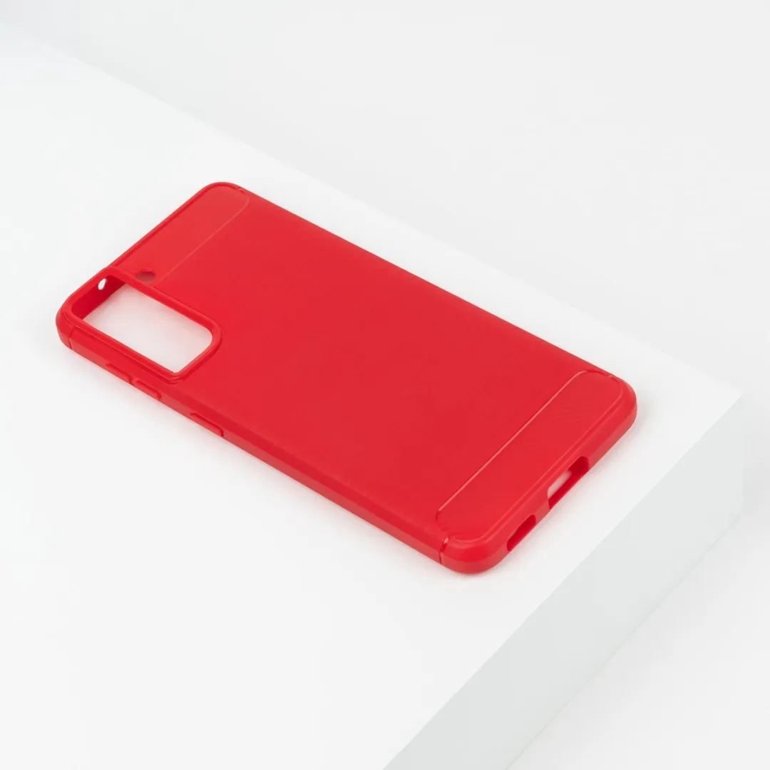 BMAX Carbon Hoesje Samsung Galaxy S21 - Rood - BMAX54782