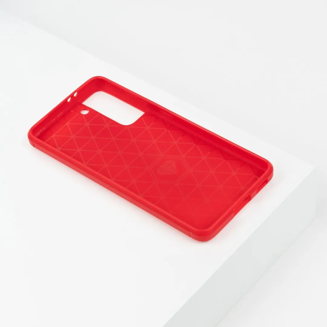 BMAX Carbon Hoesje Samsung Galaxy S21 - Rood - BMAX54782