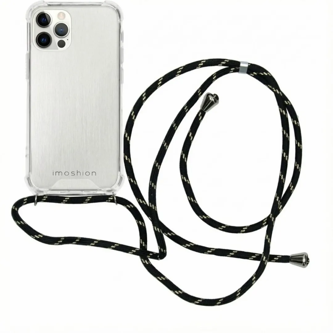 Imoshion Hoesje iPhone 12 Pro/12 - Backcover met koord - Zwart & Goud