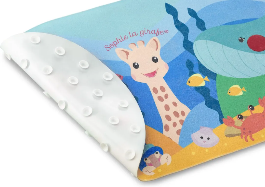 Sophie de Giraf Badmat met Temperatuurindicator - Blauw/Rood